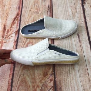 Tommy Hilfiger white slip on shoes
